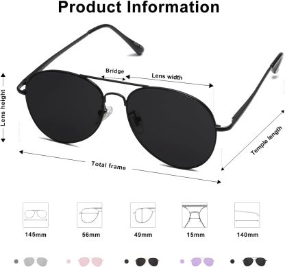 SOthtJOS Classic Aviator Sunglasses for Women Men Metal Spring Hinges SJ1030