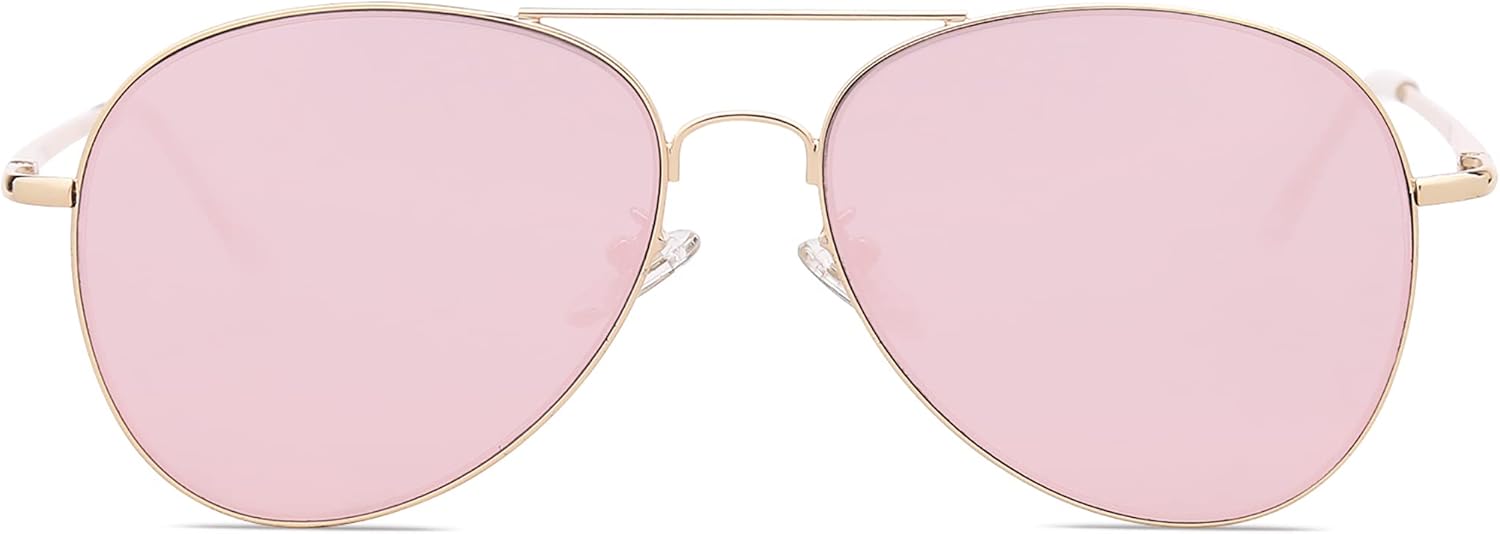 SOthtJOS Classic Aviator Sunglasses for Women Men Metal Spring Hinges SJ1030