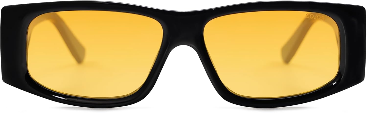 SOthtJOS Trendy Y2K Rectangle Polarized Sunglasses for Women Men Fashion Designer Rave Sunglasses SJ2228