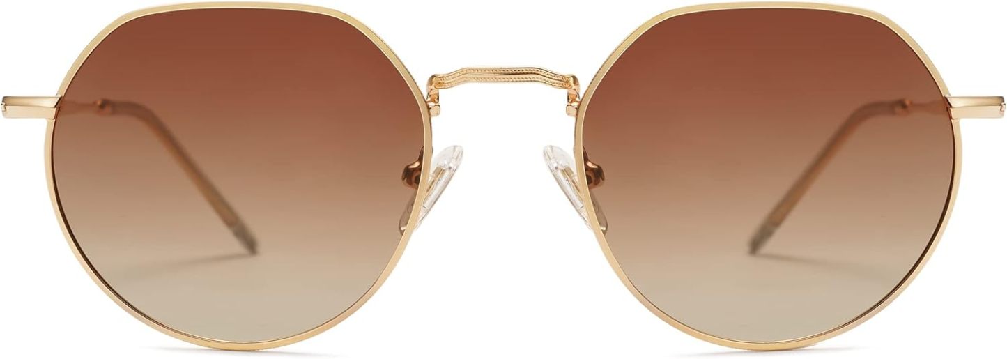 SOthtJOS Round Polygon Polarized Sunglasses for Women Men Retro Classic Vintage Panto Shades SJ1157