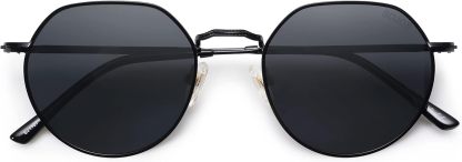 SOthtJOS Round Polygon Polarized Sunglasses for Women Men Retro Classic Vintage Panto Shades SJ1157