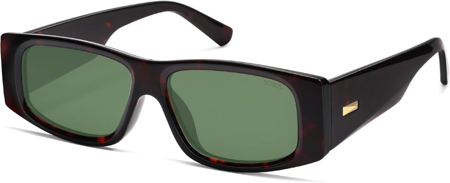 SOthtJOS Trendy Y2K Rectangle Polarized Sunglasses for Women Men Fashion Designer Rave Sunglasses SJ2228