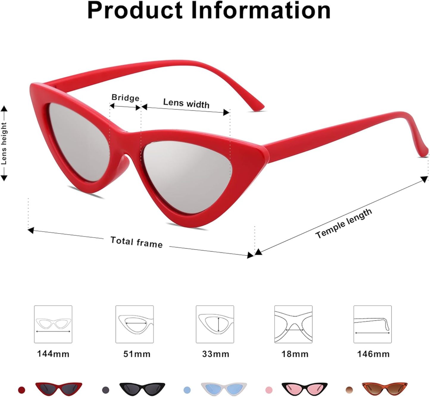 SOthtJOS Retro Vintage Narrow Cat Eye Sunglasses for Women Clout Goggles Plastic Frame SJ2044