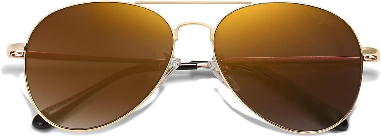 SOthtJOS Classic Aviator Sunglasses for Women Men Metal Spring Hinges SJ1030