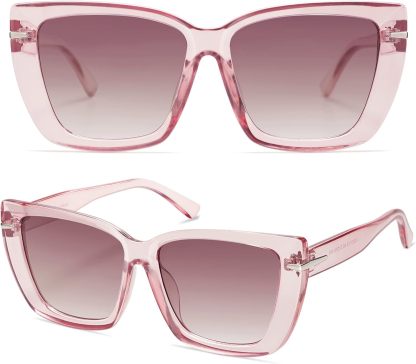 SOthtJOS Trendy Large Oversized Cat Eye Sunglasses for Women 70s UV400 Designer Shades SJ2231