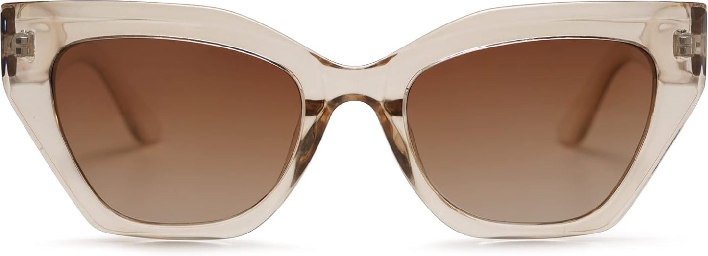 SOthtJOS Square Cat Eye Polarized Sunglasses for Women Retro Classic Vintage Trendy Cateye Shades Sunnies Gafas de sole SJ2235