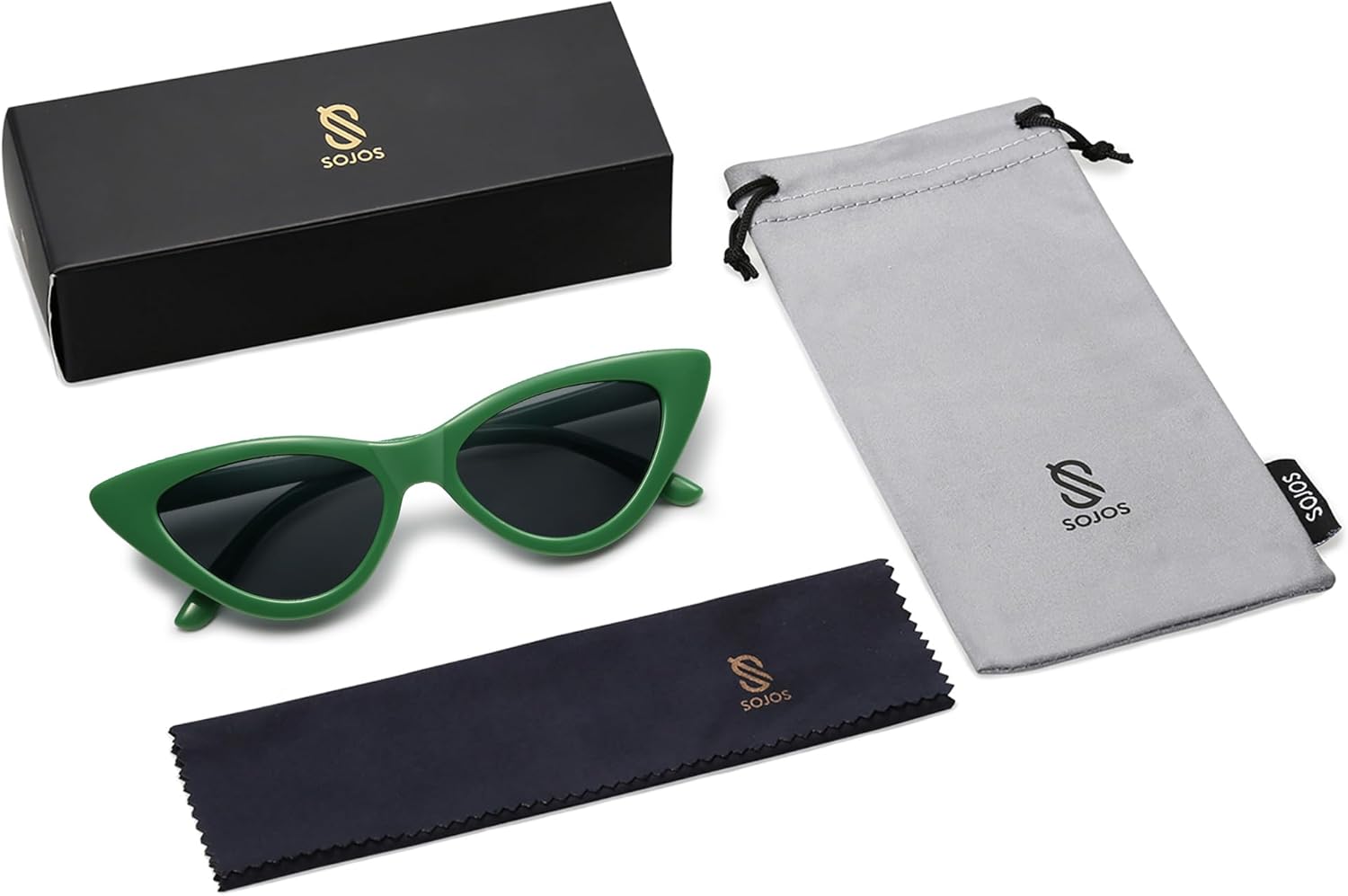 SOthtJOS Retro Vintage Narrow Cat Eye Sunglasses for Women Clout Goggles Plastic Frame SJ2044