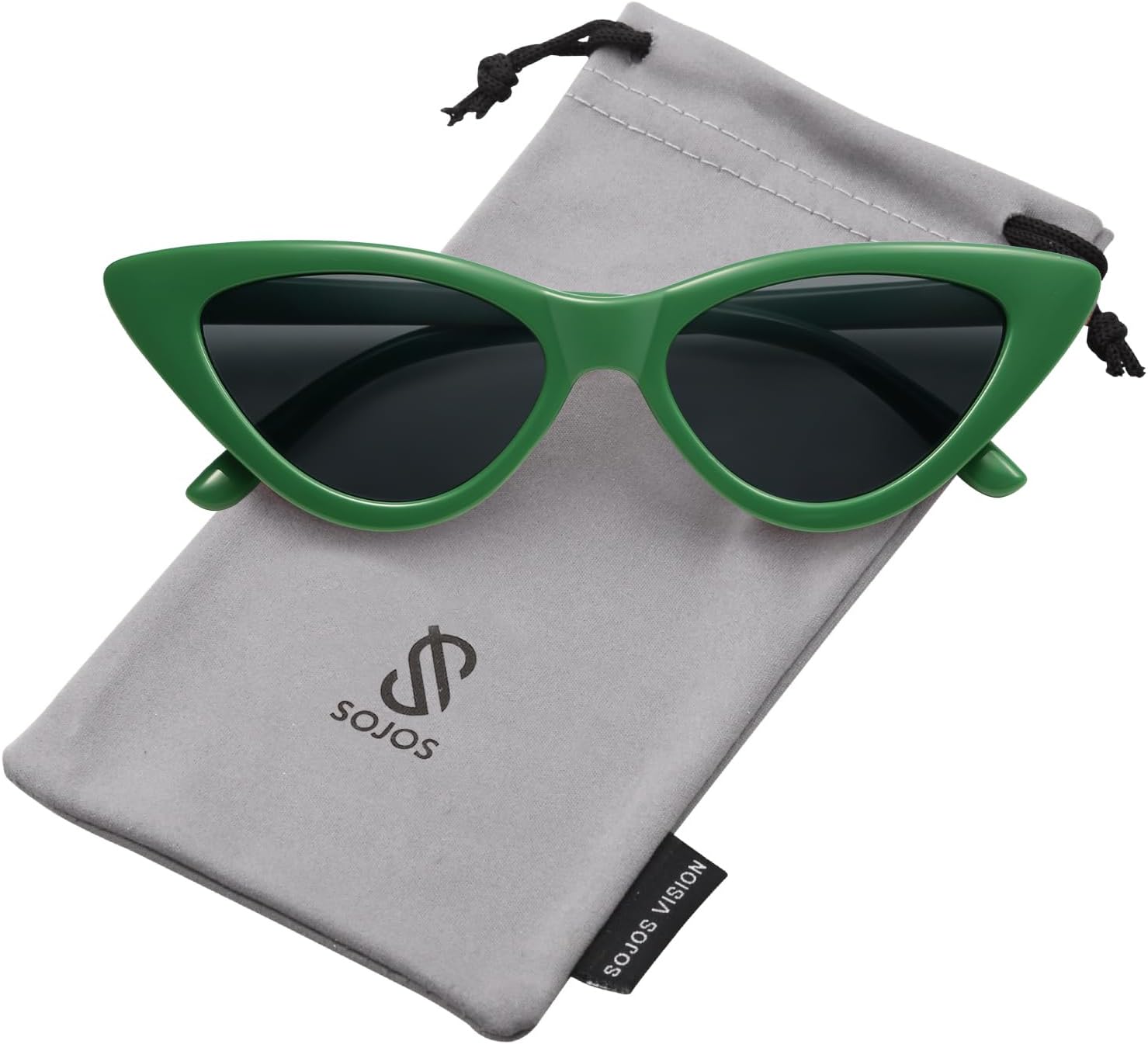 SOthtJOS Retro Vintage Narrow Cat Eye Sunglasses for Women Clout Goggles Plastic Frame SJ2044