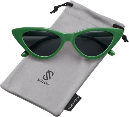 SOthtJOS Retro Vintage Narrow Cat Eye Sunglasses for Women Clout Goggles Plastic Frame SJ2044