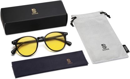 SOthtJOS Small Round Classic Polarized Sunglasses for Women Men Vintage Style UV400 Lens SJ2113