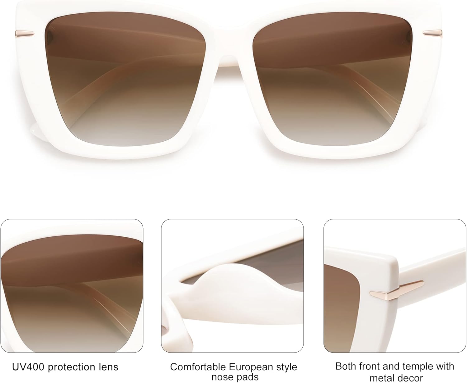 SOthtJOS Trendy Large Oversized Cat Eye Sunglasses for Women 70s UV400 Designer Shades SJ2231