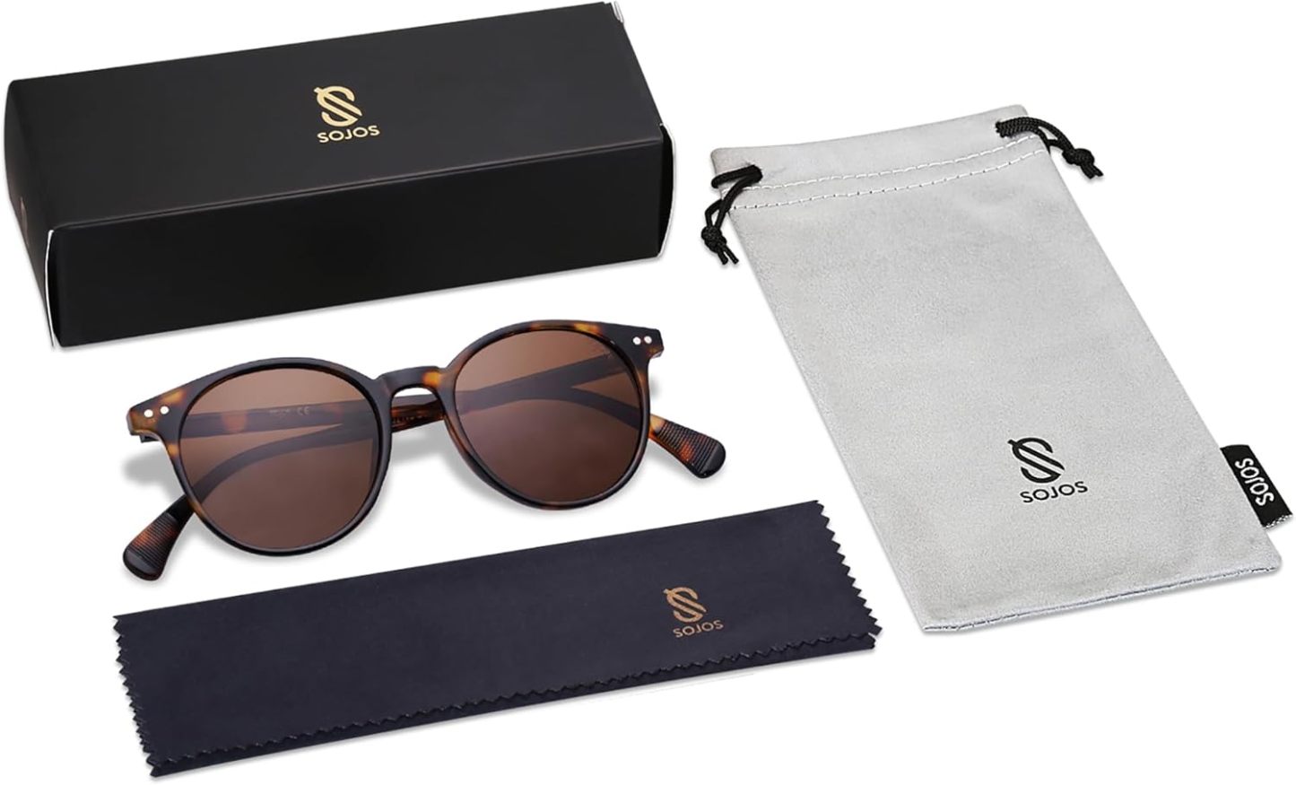 SOthtJOS Small Round Classic Polarized Sunglasses for Women Men Vintage Style UV400 Lens SJ2113