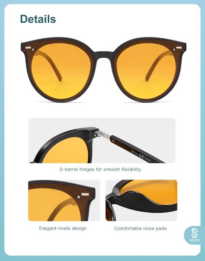 SOthtJOS Sunglasses Womens Trendy 2025 Classic Round Retro Vintage Shades Large Frame Sunnies SJ2067