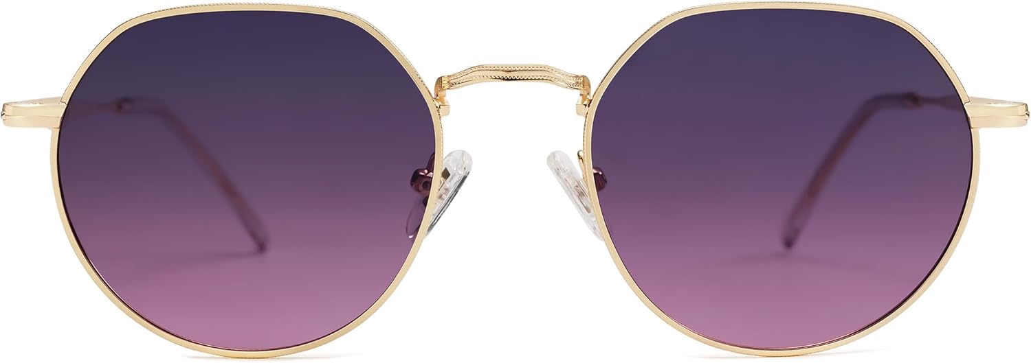 SOthtJOS Round Polygon Polarized Sunglasses for Women Men Retro Classic Vintage Panto Shades SJ1157