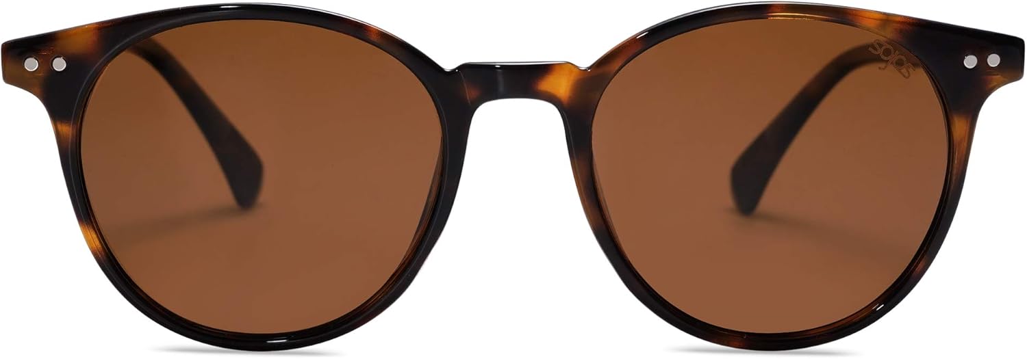 SOthtJOS Small Round Classic Polarized Sunglasses for Women Men Vintage Style UV400 Lens SJ2113