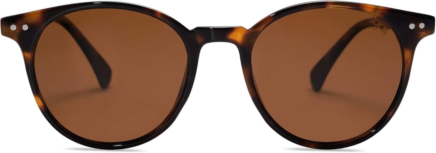 SOthtJOS Small Round Classic Polarized Sunglasses for Women Men Vintage Style UV400 Lens SJ2113