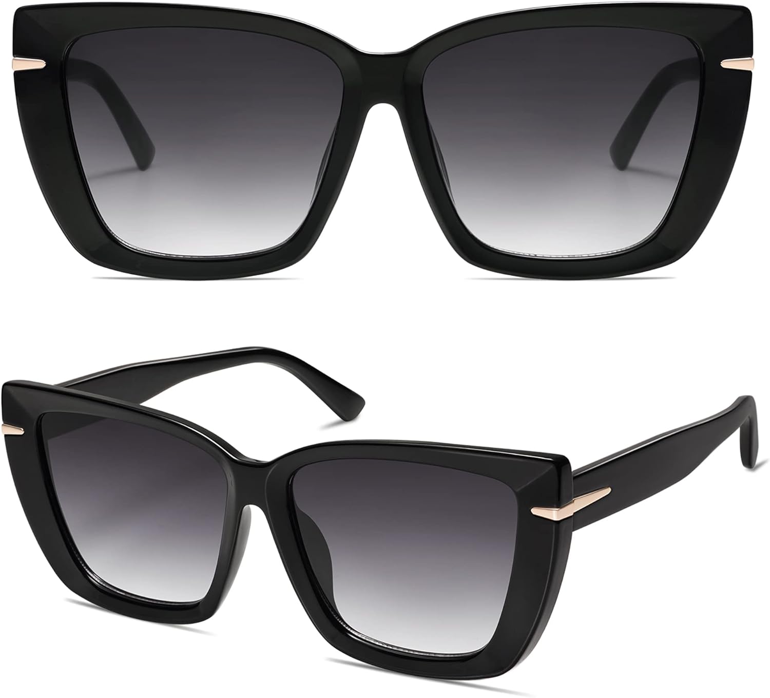 SOthtJOS Trendy Large Oversized Cat Eye Sunglasses for Women 70s UV400 Designer Shades SJ2231