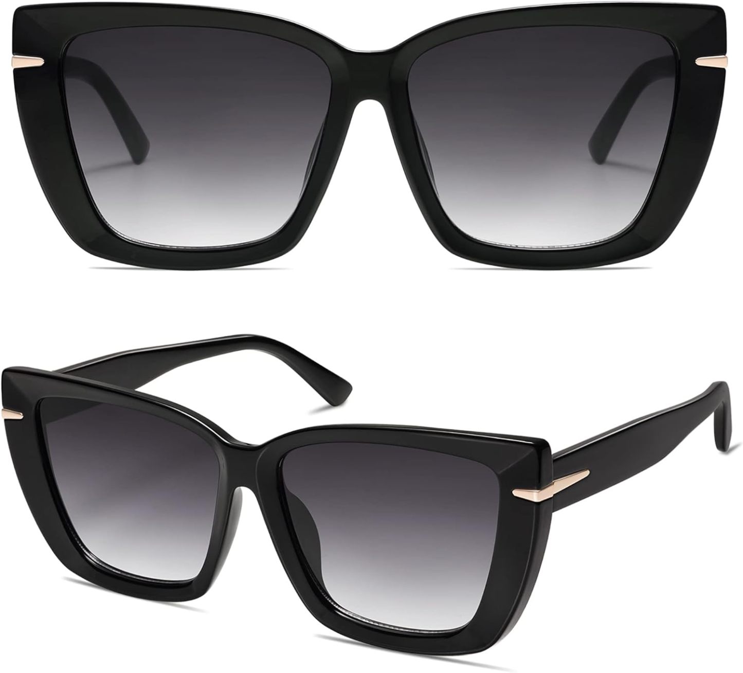 SOthtJOS Trendy Large Oversized Cat Eye Sunglasses for Women 70s UV400 Designer Shades SJ2231