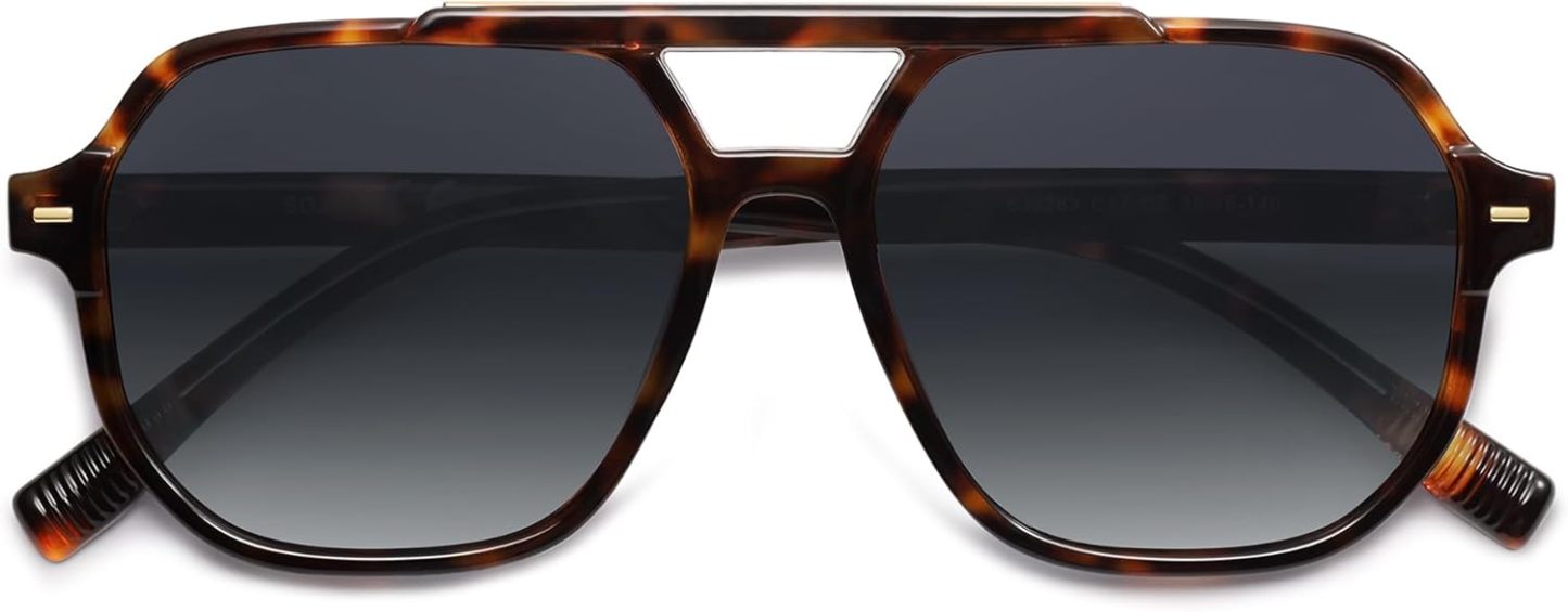 SOthtJOS Retro Trendy Aviator Polarized Sunglasses Men Women Vintage 70s Square Stylish Frame Sun Glasses SJ2283