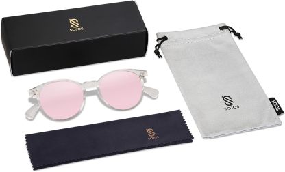 SOthtJOS Small Round Classic Polarized Sunglasses for Women Men Vintage Style UV400 Lens SJ2113