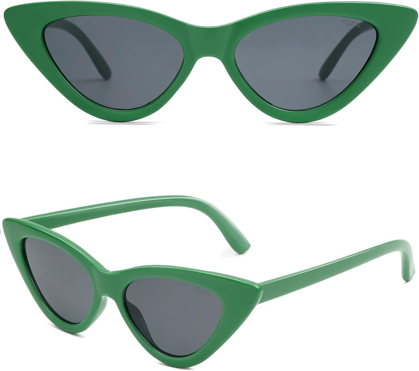 SOthtJOS Retro Vintage Narrow Cat Eye Sunglasses for Women Clout Goggles Plastic Frame SJ2044