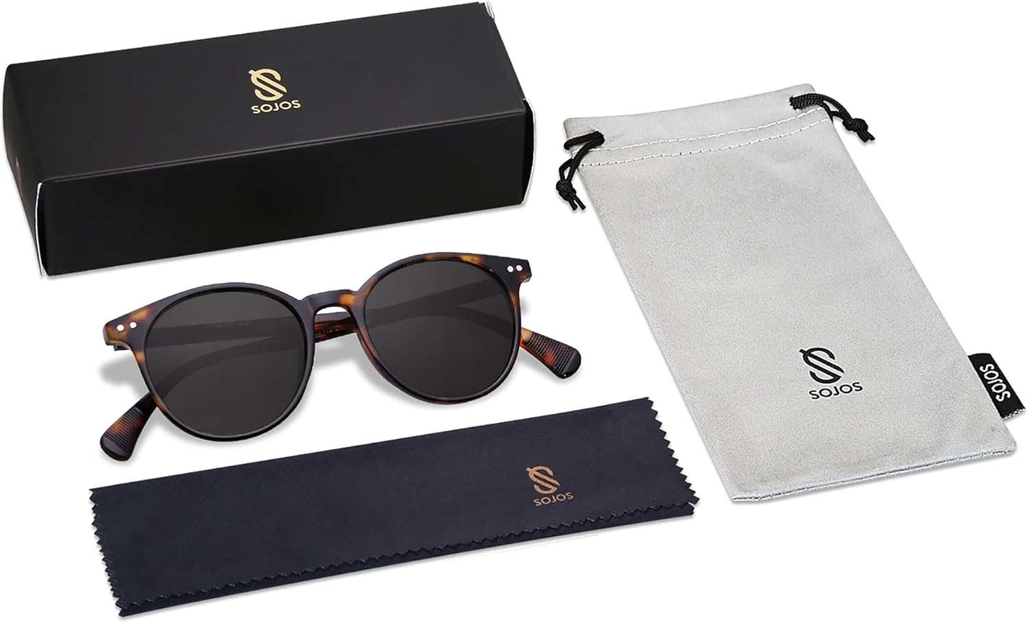 SOthtJOS Small Round Classic Polarized Sunglasses for Women Men Vintage Style UV400 Lens SJ2113