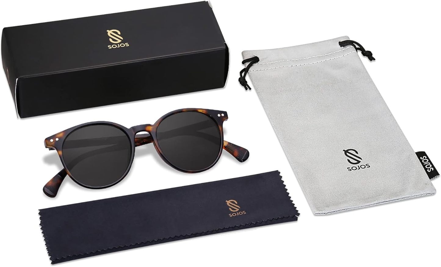 SOthtJOS Small Round Classic Polarized Sunglasses for Women Men Vintage Style UV400 Lens SJ2113