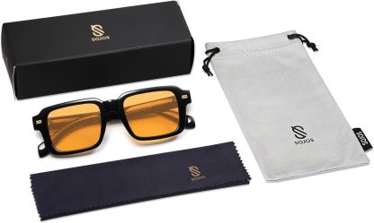 SOthtJOS Trendy Square Polarized Sunglasses for Women, 70s 80s Retro Rectangle Shades SJ2345