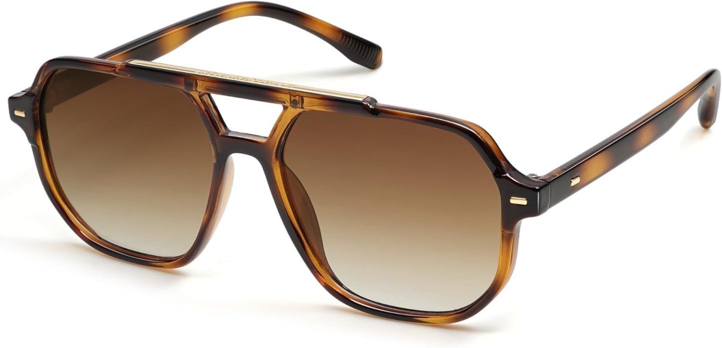 SOthtJOS Retro Trendy Aviator Polarized Sunglasses Men Women Vintage 70s Square Stylish Frame Sun Glasses SJ2283