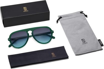 SOthtJOS Retro Aviator Sunglasses Womens Mens Vintage Plastic Frame Shades Lentes De Sol Para Mujer SJ2255