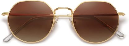 SOthtJOS Round Polygon Polarized Sunglasses for Women Men Retro Classic Vintage Panto Shades SJ1157