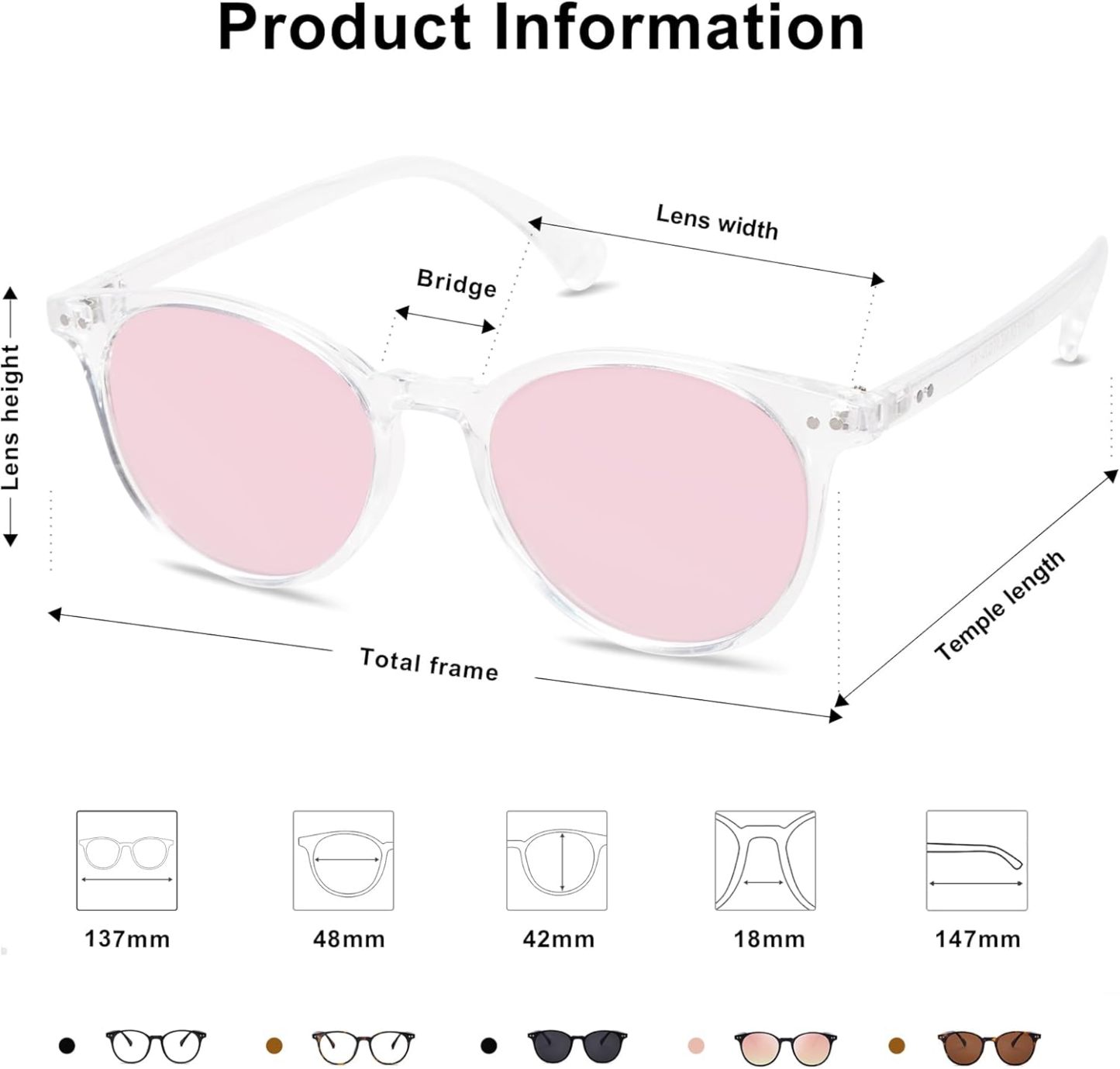 SOthtJOS Small Round Classic Polarized Sunglasses for Women Men Vintage Style UV400 Lens SJ2113