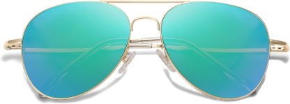 SOthtJOS Classic Aviator Sunglasses for Women Men Metal Spring Hinges SJ1030
