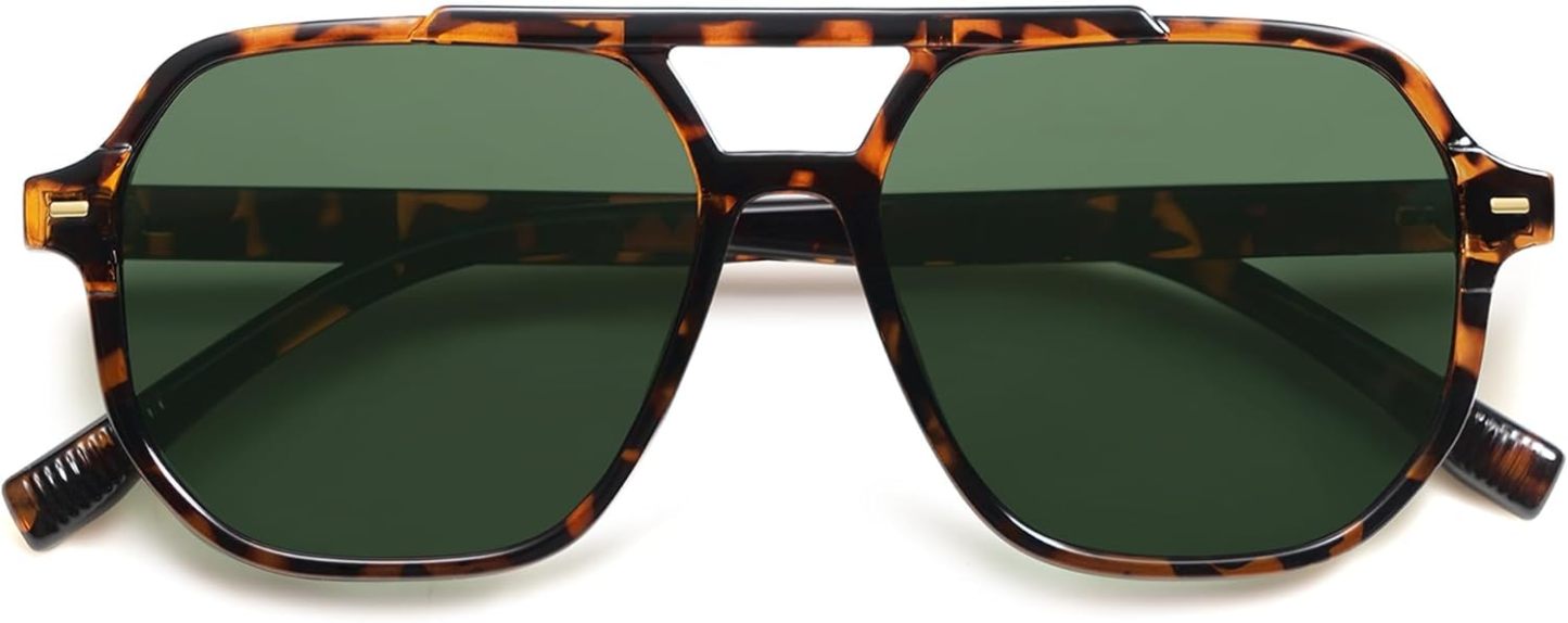 SOthtJOS Retro Trendy Aviator Polarized Sunglasses Men Women Vintage 70s Square Stylish Frame Sun Glasses SJ2283