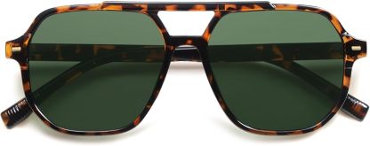 SOthtJOS Retro Trendy Aviator Polarized Sunglasses Men Women Vintage 70s Square Stylish Frame Sun Glasses SJ2283