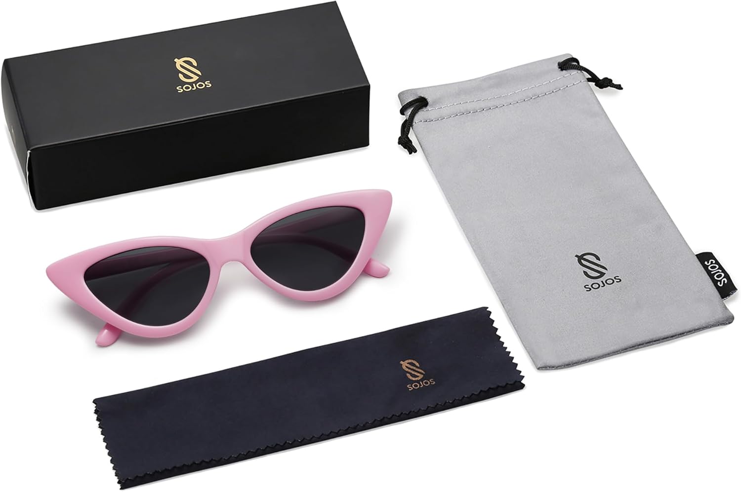 SOthtJOS Retro Vintage Narrow Cat Eye Sunglasses for Women Clout Goggles Plastic Frame SJ2044