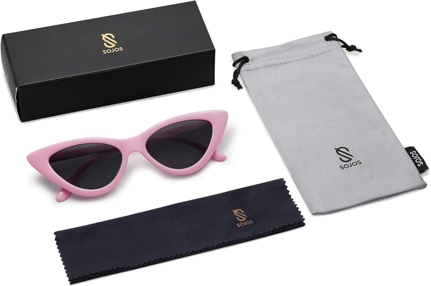 SOthtJOS Retro Vintage Narrow Cat Eye Sunglasses for Women Clout Goggles Plastic Frame SJ2044