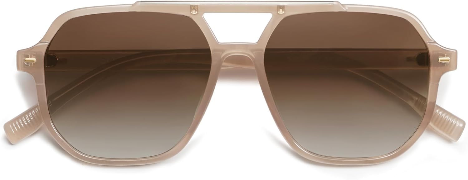 SOthtJOS Retro Trendy Aviator Polarized Sunglasses Men Women Vintage 70s Square Stylish Frame Sun Glasses SJ2283