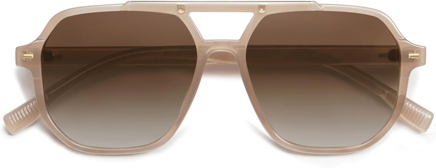 SOthtJOS Retro Trendy Aviator Polarized Sunglasses Men Women Vintage 70s Square Stylish Frame Sun Glasses SJ2283