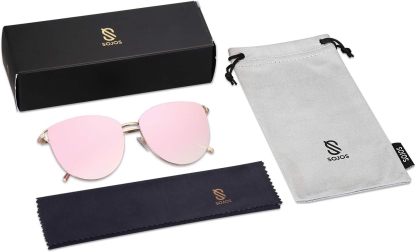 SOthtJOS Mirrored Flat Lens Fashion Sunglasses for Women SJ1085
