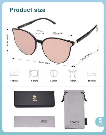 SOthtJOS Sunglasses Womens Trendy 2025 Classic Round Retro Vintage Shades Large Frame Sunnies SJ2067