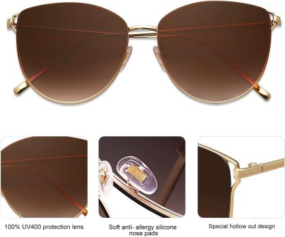 SOthtJOS Mirrored Flat Lens Fashion Sunglasses for Women SJ1085