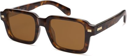SOthtJOS Trendy Square Polarized Sunglasses for Women, 70s 80s Retro Rectangle Shades SJ2345
