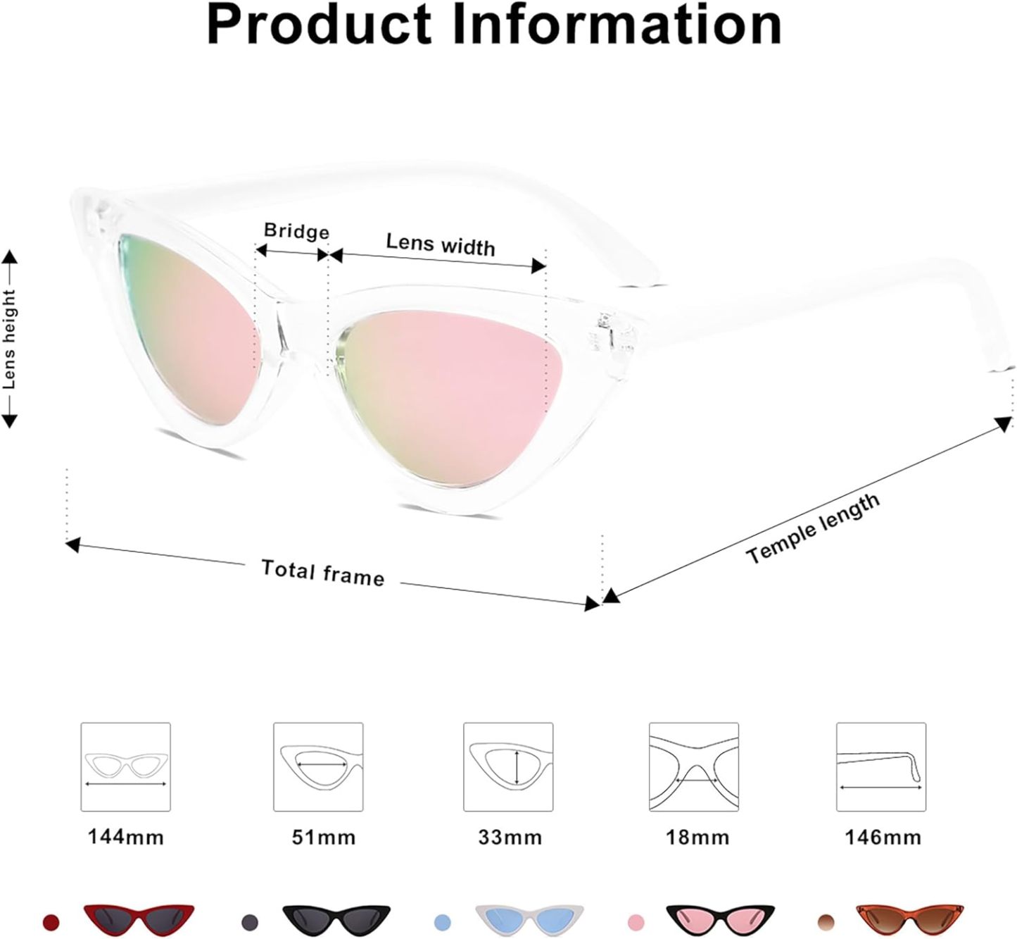 SOthtJOS Retro Vintage Narrow Cat Eye Sunglasses for Women Clout Goggles Plastic Frame SJ2044