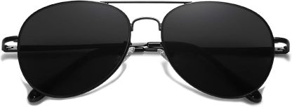 SOthtJOS Classic Aviator Sunglasses for Women Men Metal Spring Hinges SJ1030
