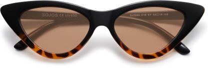 SOthtJOS Retro Vintage Narrow Cat Eye Sunglasses for Women Clout Goggles Plastic Frame SJ2044