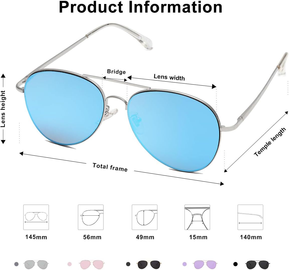 SOthtJOS Classic Aviator Sunglasses for Women Men Metal Spring Hinges SJ1030