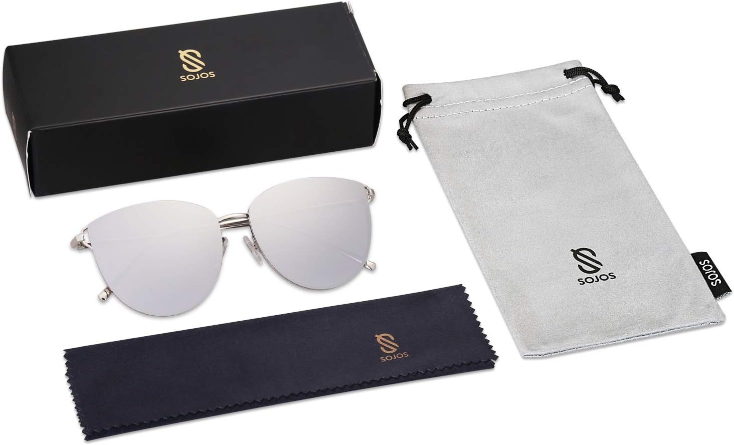 SOthtJOS Mirrored Flat Lens Fashion Sunglasses for Women SJ1085