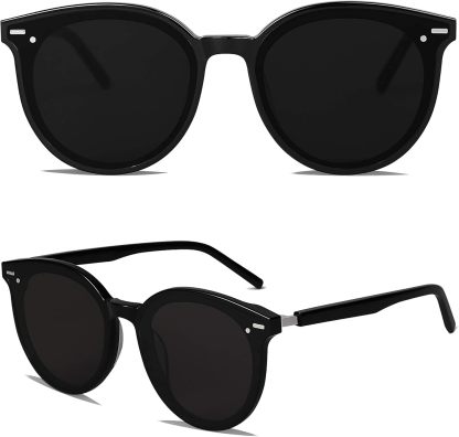 SOthtJOS Sunglasses Womens Trendy 2025 Classic Round Retro Vintage Shades Large Frame Sunnies SJ2067