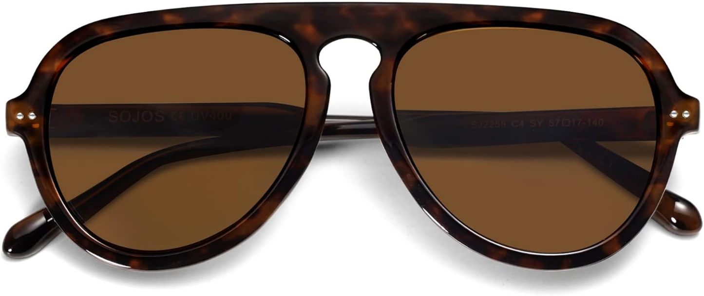 SOthtJOS Retro Aviator Sunglasses Womens Mens Vintage Plastic Frame Shades Lentes De Sol Para Mujer SJ2255